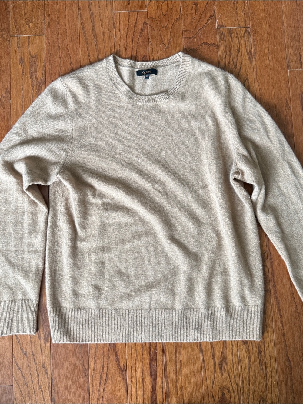 Quince Mongolian Cashmere Crewneck Sweater in Camel